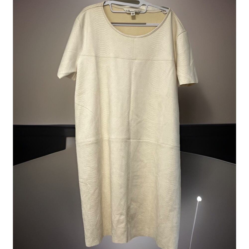 Tantrums Ivory/white Dress XXL Faux Suede short sleeve Snake Print Edgy Rocker